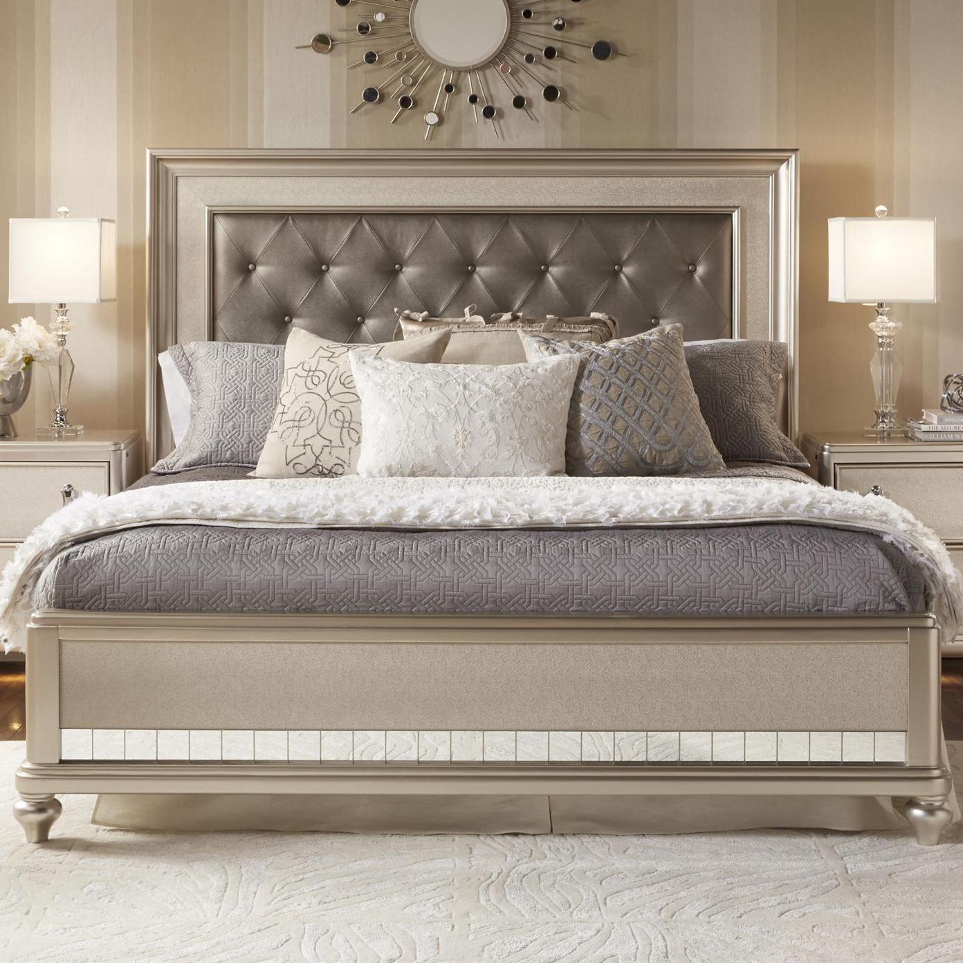 South Beach Queen Panel Bed w/ Tufted Headboard Morris Home Upholstered Beds